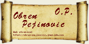 Obren Pejinović vizit kartica